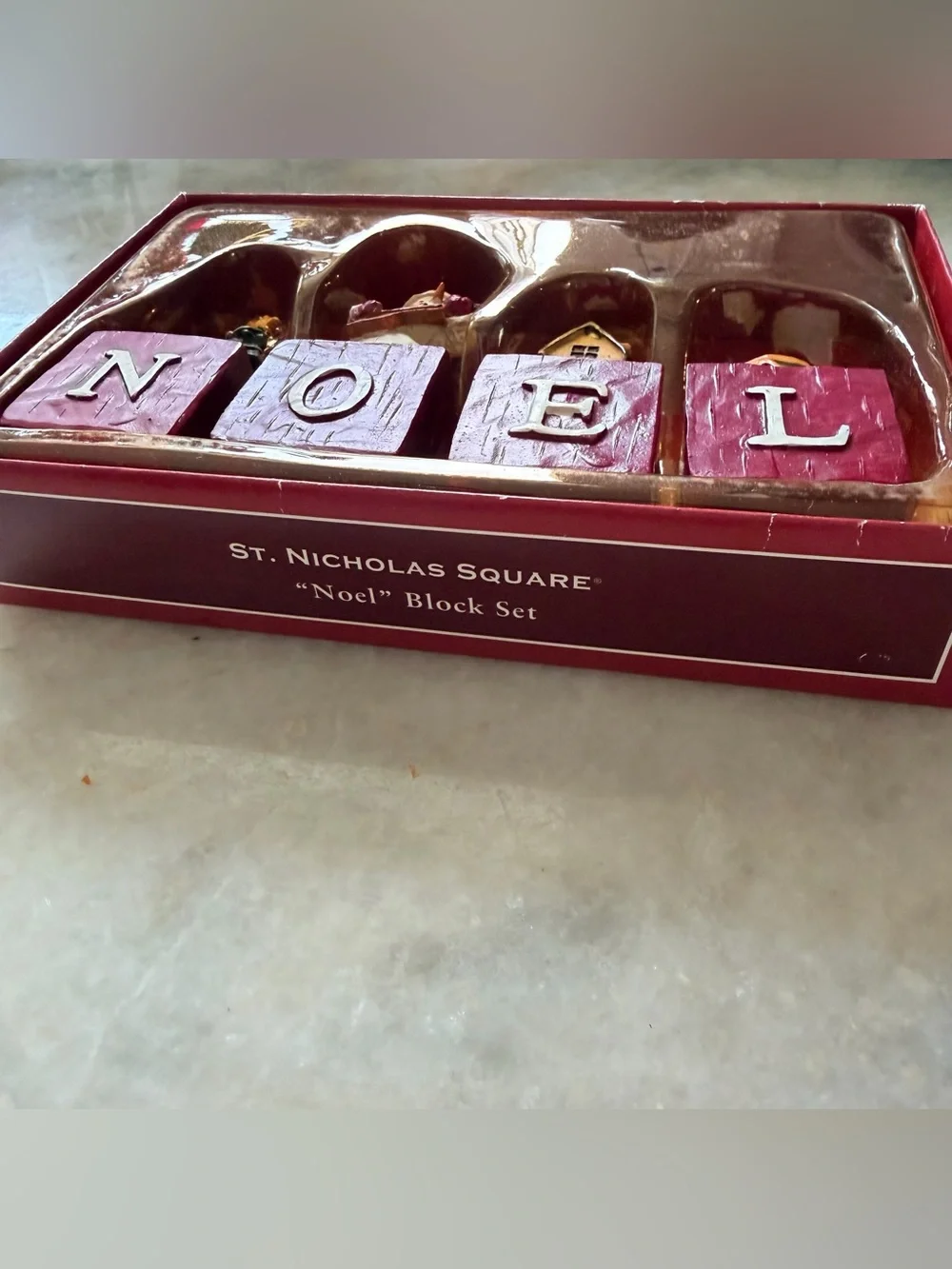 Vintage Kohl’s NOEL Holiday Block Set - Red Wooden Christmas Decor